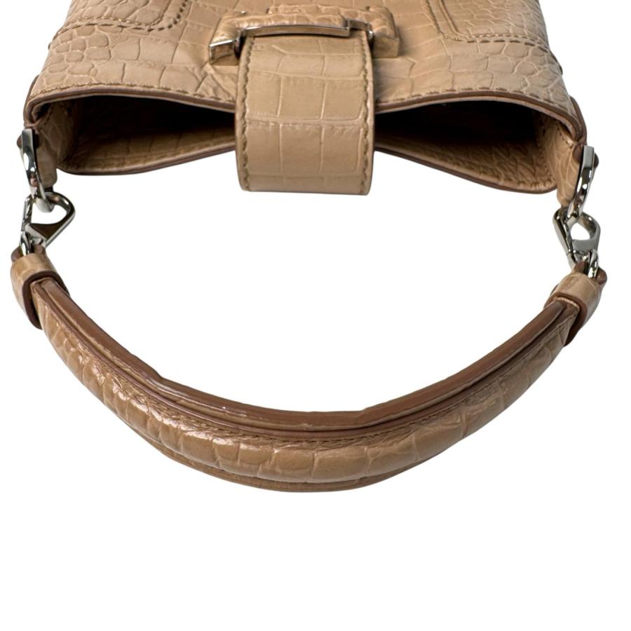トッズ TOD'S ダブルT クロコ型押し バケットバッグ ショルダーバッグ