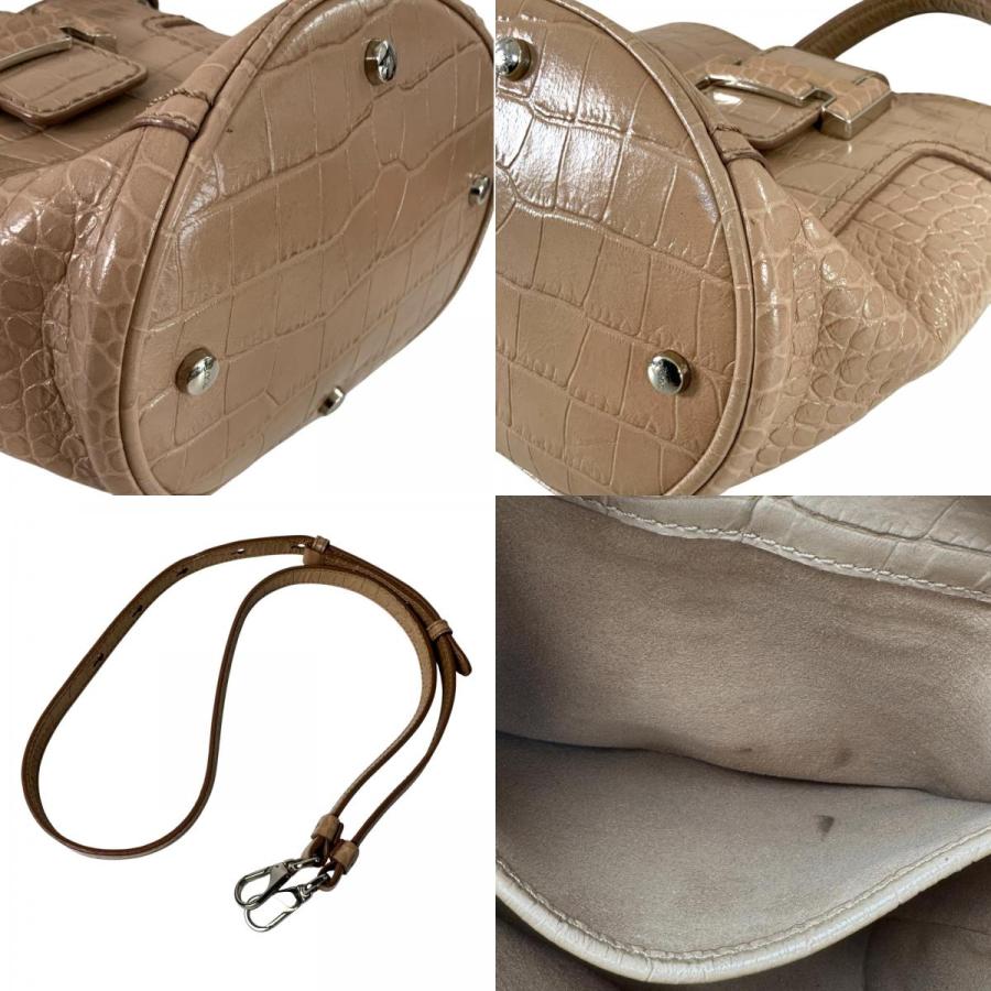 トッズ TOD'S ダブルT クロコ型押し バケットバッグ ショルダーバッグ