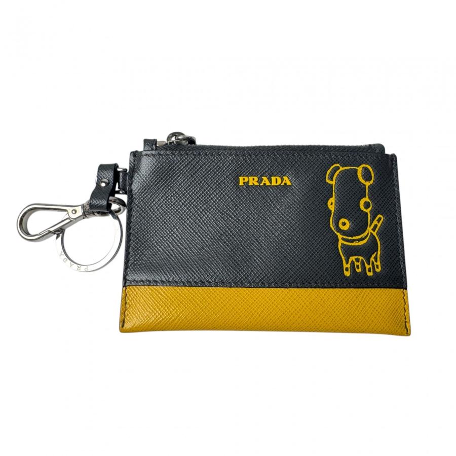 美品プラダ PRADA サフィアーノ ドッグイラスト ケース 2TT080 PRADA（プラダ） 美品プラダ サフィアーノ ドッグイラスト コイン