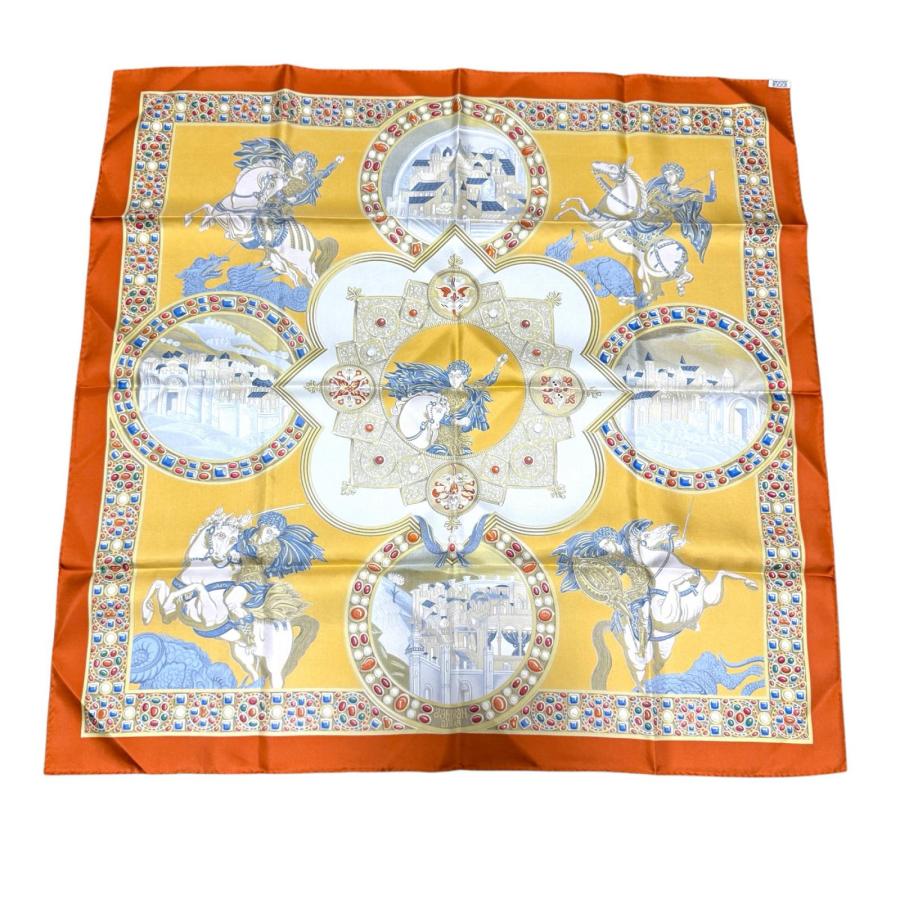 HERMES（エルメス） 美品 カレ90 正義の騎士の勝利 スカーフ シルク
