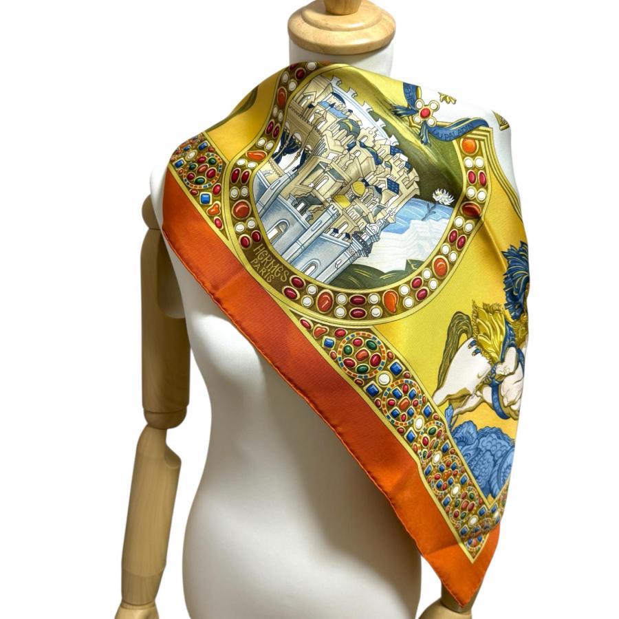 HERMES（エルメス） 美品 カレ90 正義の騎士の勝利 スカーフ シルク