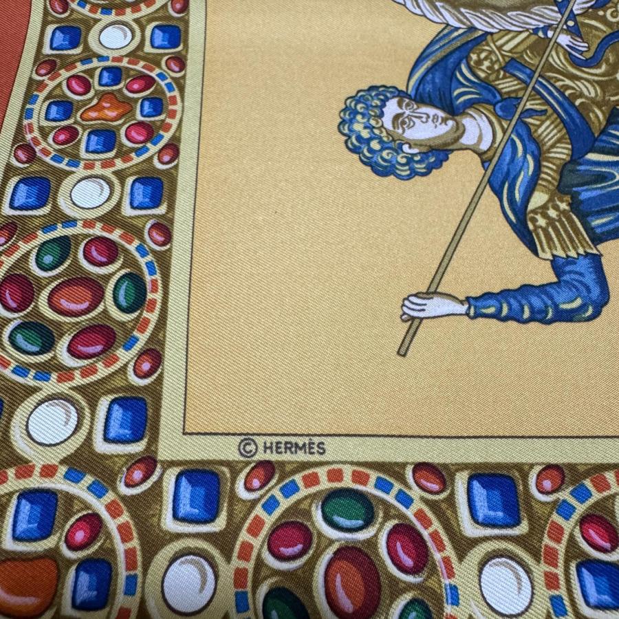 HERMES（エルメス） 美品 カレ90 正義の騎士の勝利 スカーフ シルク