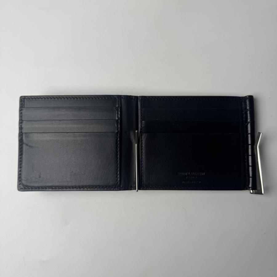 サンローラン Saint Laurent クロコ型押し 三つ折り マネークリップ サンローラン Saint Laurent クロコ型押し 三つ折り マネークリップ