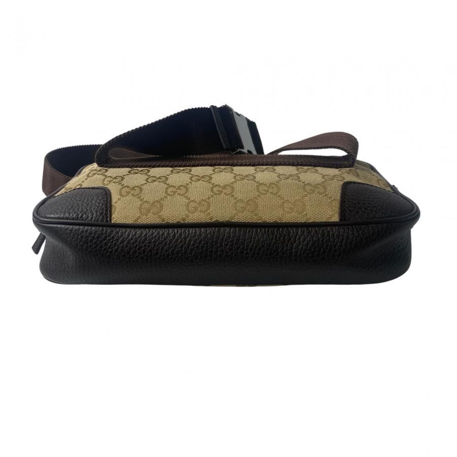 美品✨グッチ ボディバッグ ウェストポーチ ショルダー GG キャンバス レザー GUCCI 美品 グッチ メンズ ボディバッグ ウエストポーチ GG