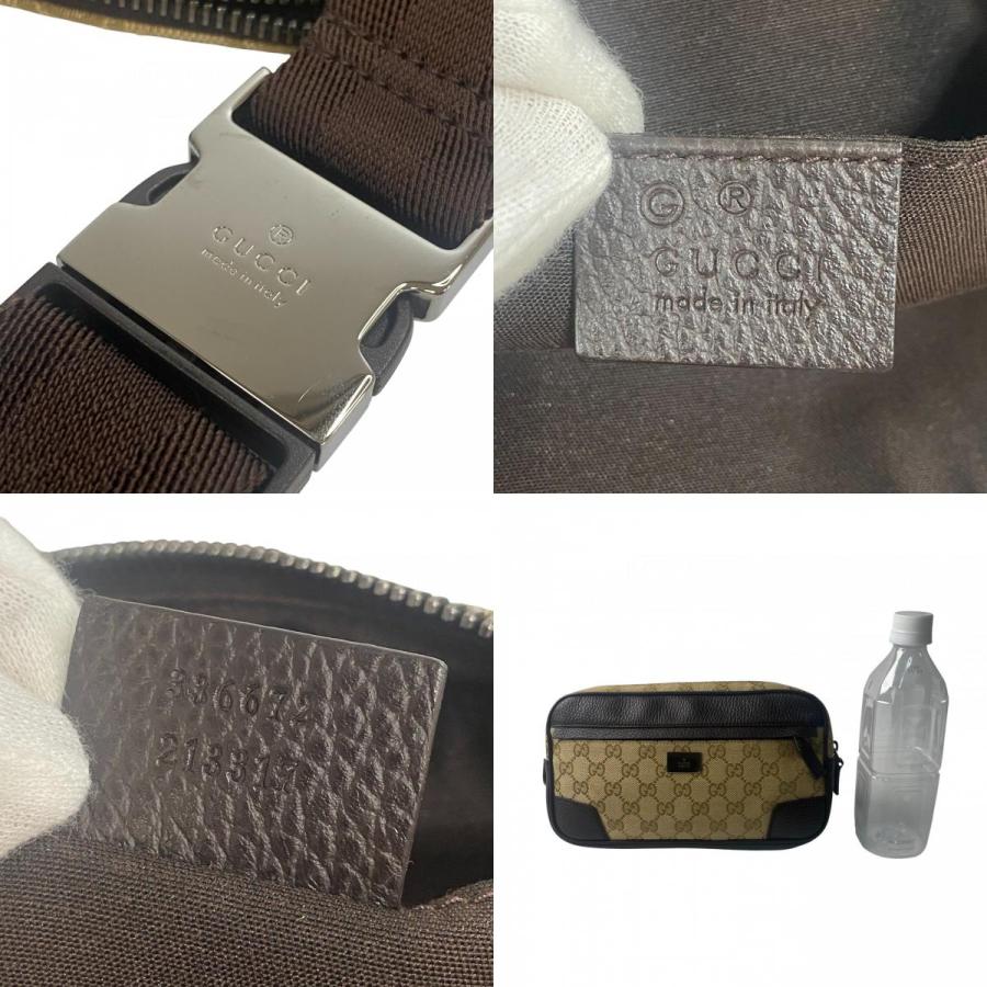 GUCCI 美品 グッチ メンズ ボディバッグ ウエストポーチ GGキャンバス