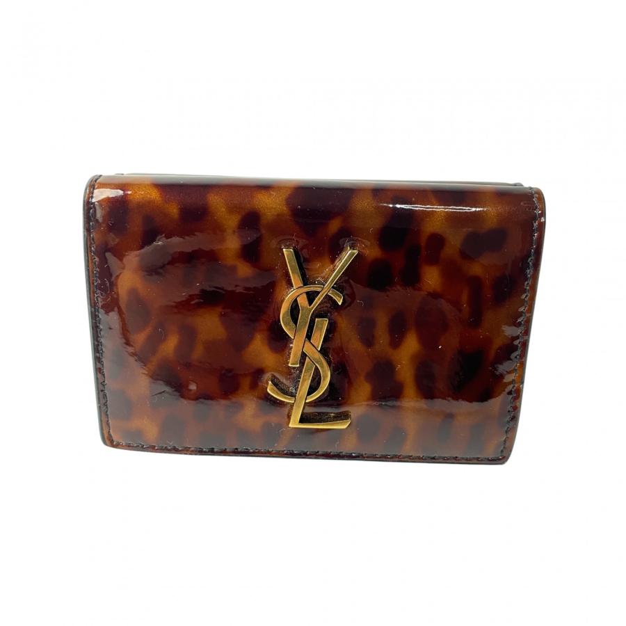 美品 サンローラン SAINT LAURENT 三つ折り財布 鼈甲柄 ysl. 美品 サンローラン SAINT LAURENT レディース 三つ折り財布 鼈甲柄 ysl
