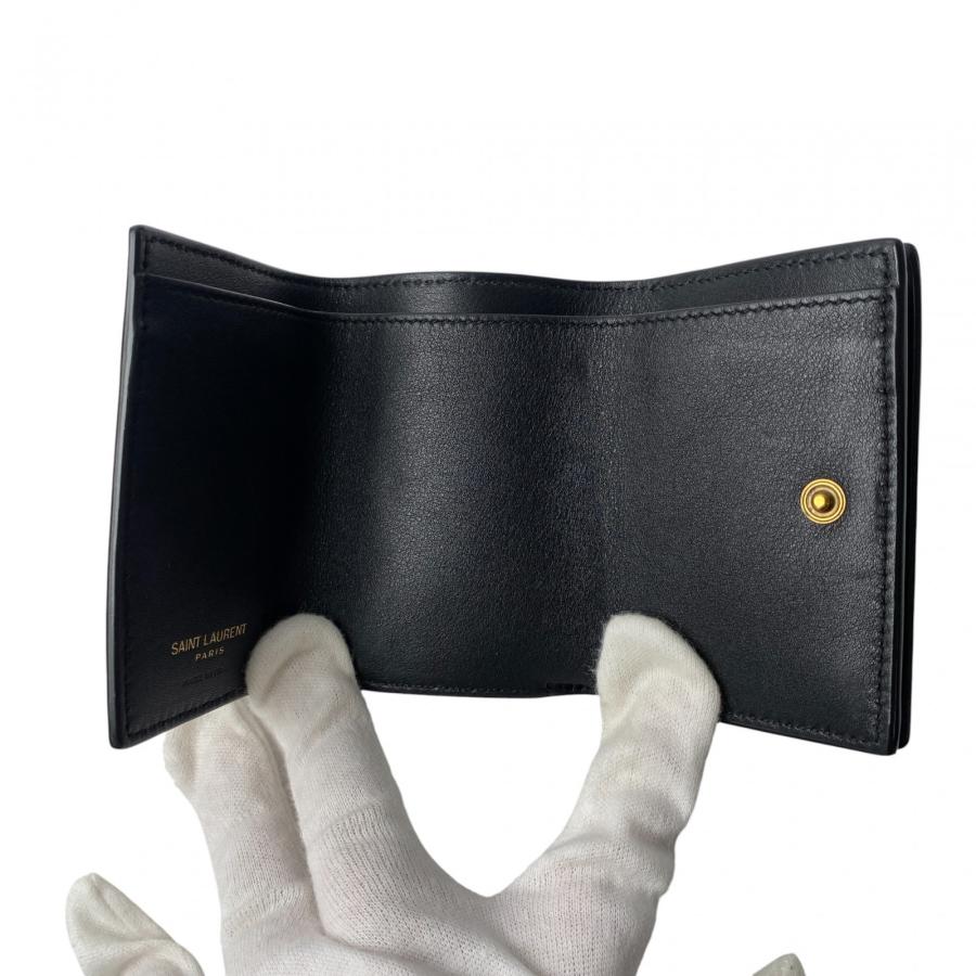 美品 サンローラン SAINT LAURENT レディース 三つ折り財布 鼈甲柄 ysl  