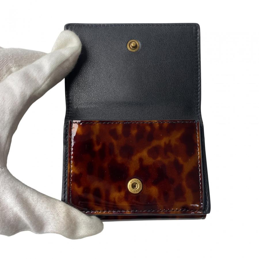 美品 サンローラン SAINT LAURENT レディース 三つ折り財布 鼈甲柄 ysl  