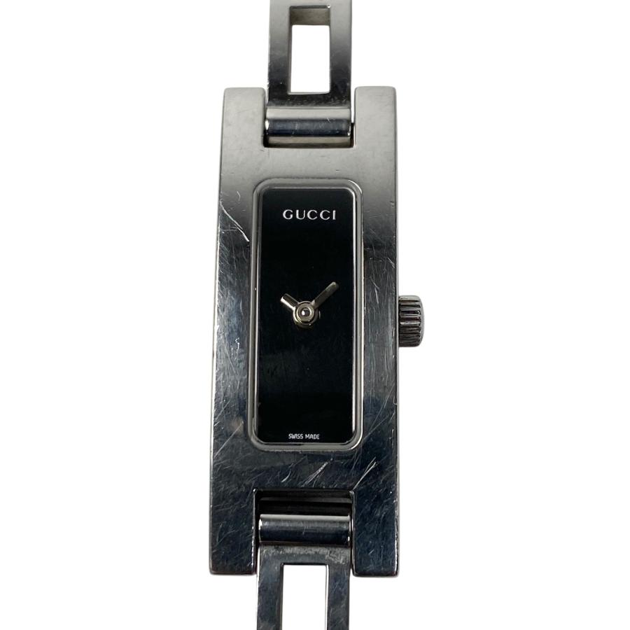 GUCCI（グッチ） レディース 3900L 腕時計 稼動品 黒文字盤 シルバー 
