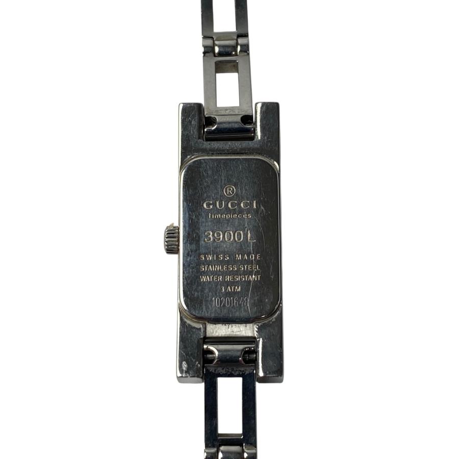 GUCCI（グッチ） レディース 3900L 腕時計 稼動品 黒文字盤 シルバー 
