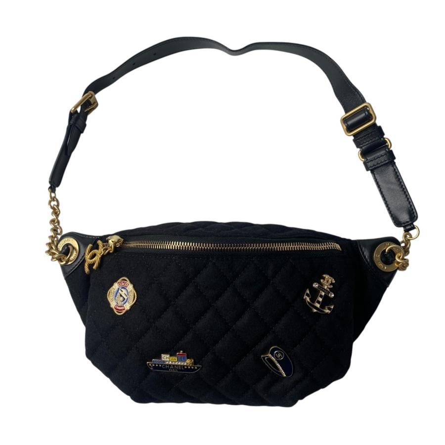 未使用 シャネル CHANEL マリン モチーフ ウール レザー ボディバッグ CHANEL 未使用 シャネル レディース マリン モチーフ ウール