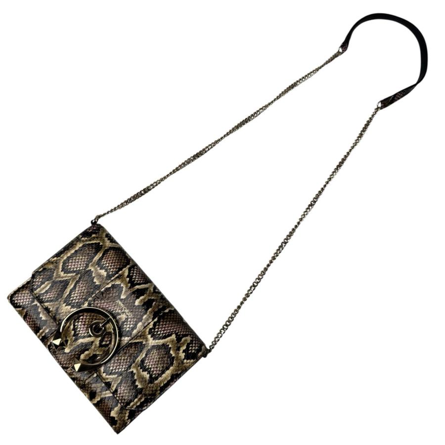 ジミーチュウ Jimmy Choo マデリンミニ スネーク柄 チェーンウォレット 