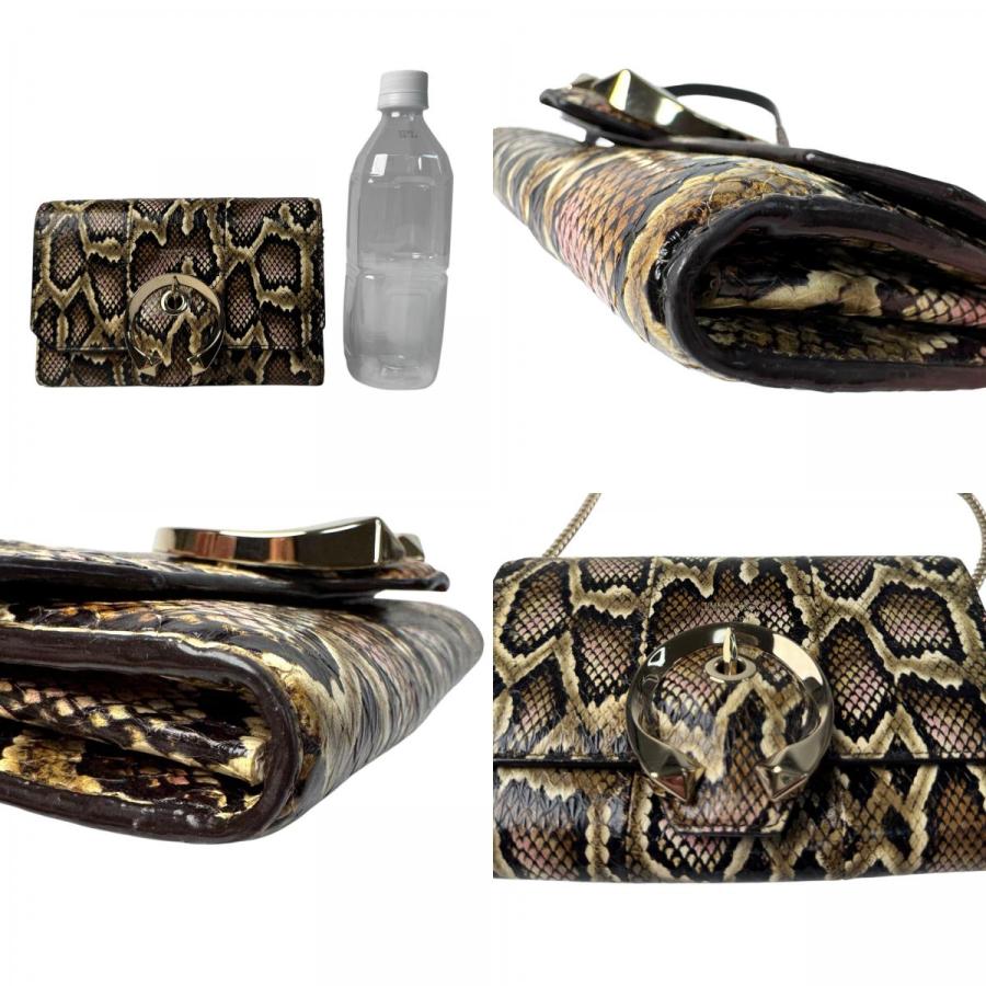 ジミーチュウ Jimmy Choo マデリンミニ スネーク柄 チェーンウォレット 