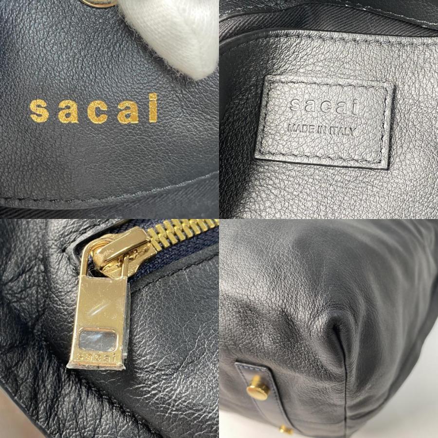 サカイ sacai メンズ レザー 【ウィルダネスエクスペリエンス】 トートバッグ ブラック
