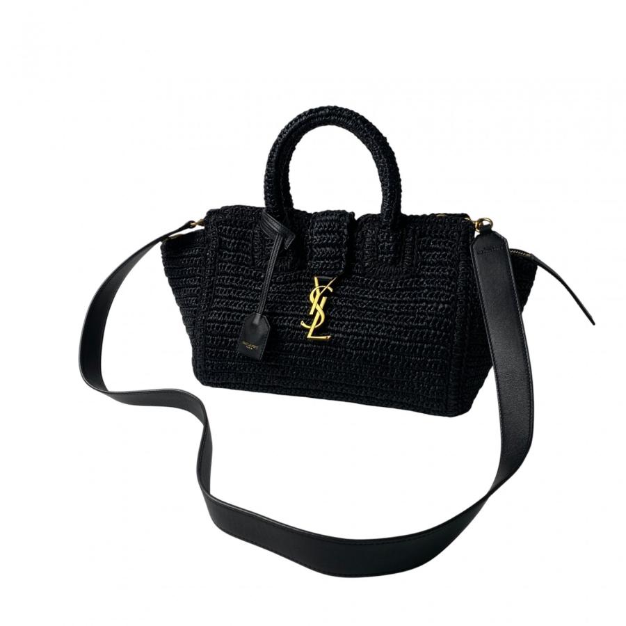 美品 サンローラン SAINT LAURENT レディース カバス ラフィア カゴ 
