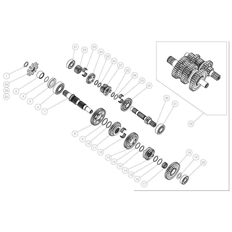 09004MT100 ギア、2nd セカンダリー TRRS ラガレーシング : エトス