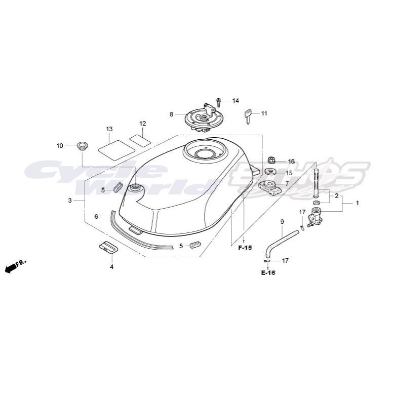 ホンダ（HONDA） 17614-KBA-900 クッション,フューエルタンク HRC