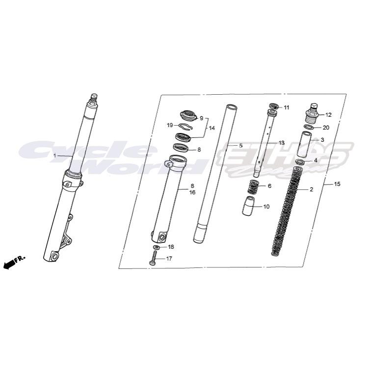 本LA‐3‐10 ホンダ（HONDA） 51500-NLA-013 フォークASSY,Lフロント HRC ホンダ