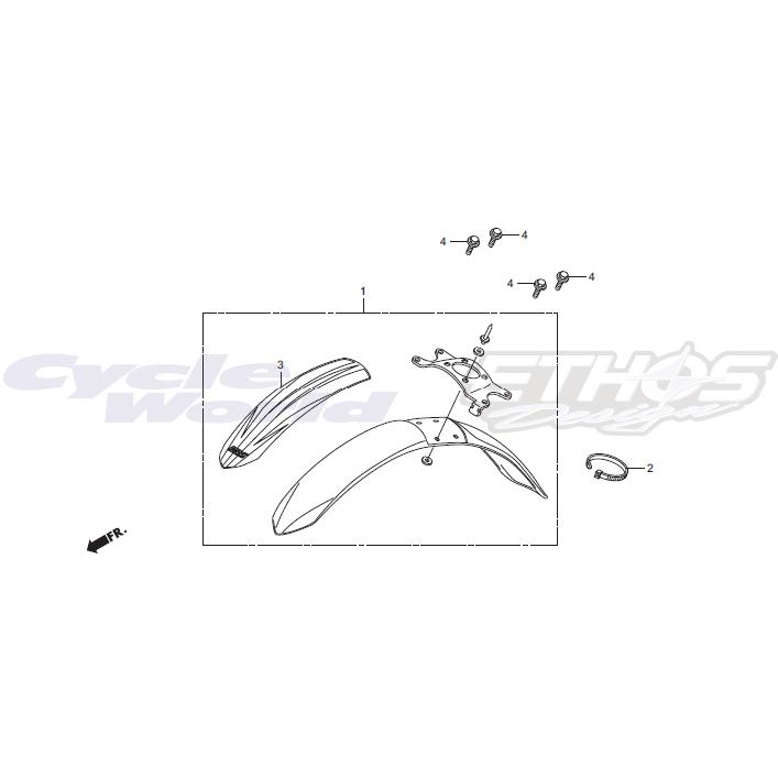 ホンダ（HONDA） 61100-NN4-T00ZB フェンダーCOMP,FR ホワイト RTL260R