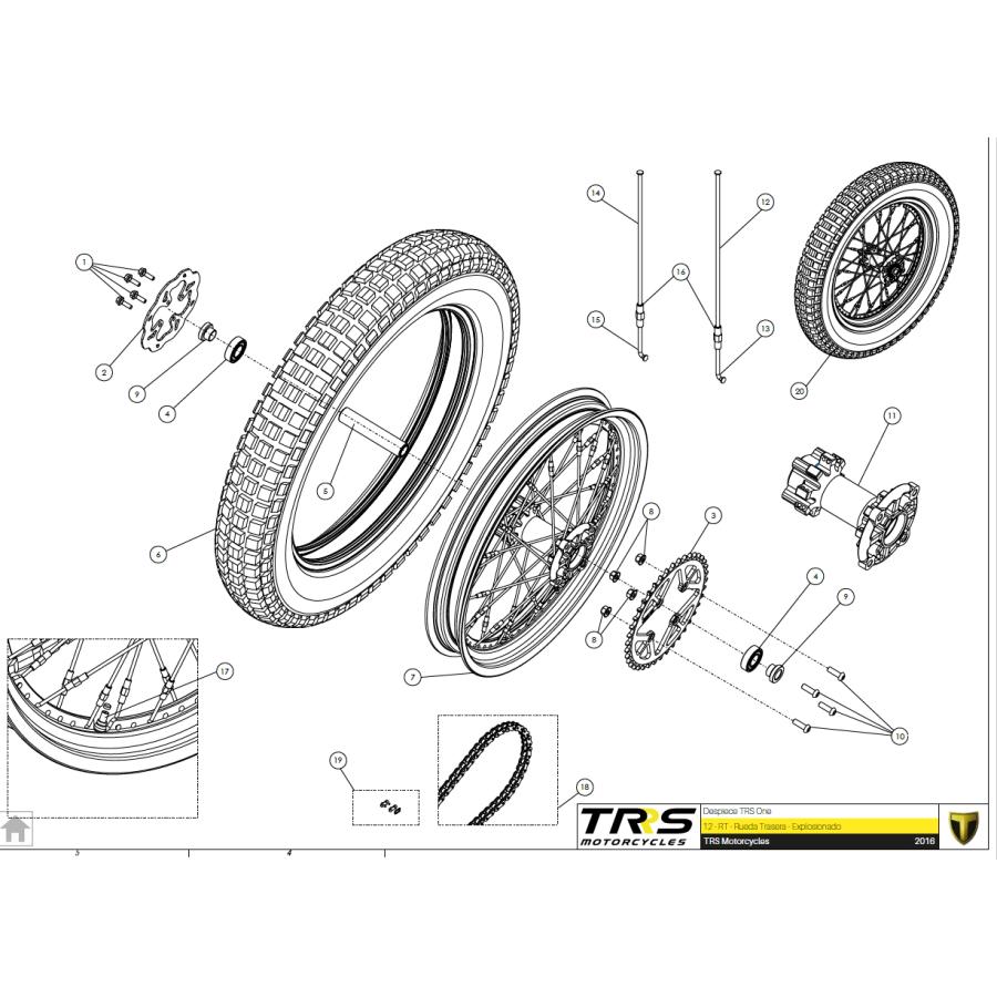 70795 リアホイールASSY 非軽量タイプ ホワイトハブ TRRS ラガ