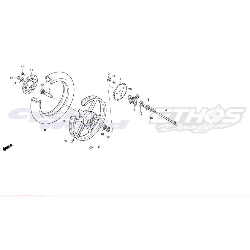 ホンダ（HONDA） 42301-NX4-000 アクスル,RRホイール HRC ホンダ