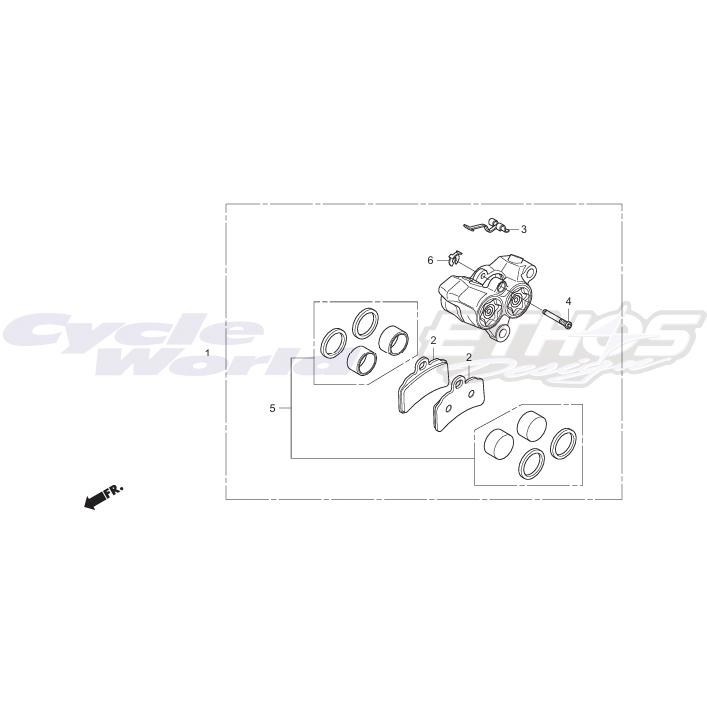 ホンダ（HONDA） 45100-NN4-N60 キャリパーASSY,FR RED CAP RTL301RR