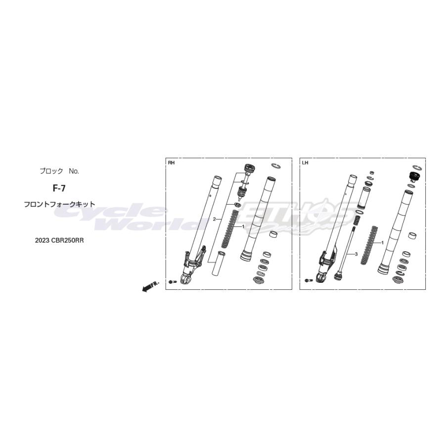 らる ホンダ（HONDA） 51401-N1J-003 スプリング,FRフォーク 7.0 CBR250RR