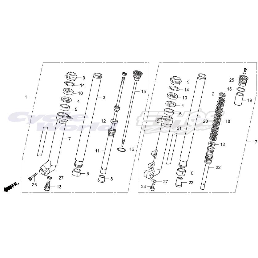 ホンダ（HONDA） 51450-NN4-G01 ボルトCOMP,R FRフォーク RTL300R 2017