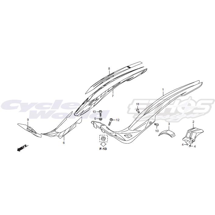 ホンダ（HONDA） 87135-NN4-T00ZB ストライプ，RTL RRフェンダー