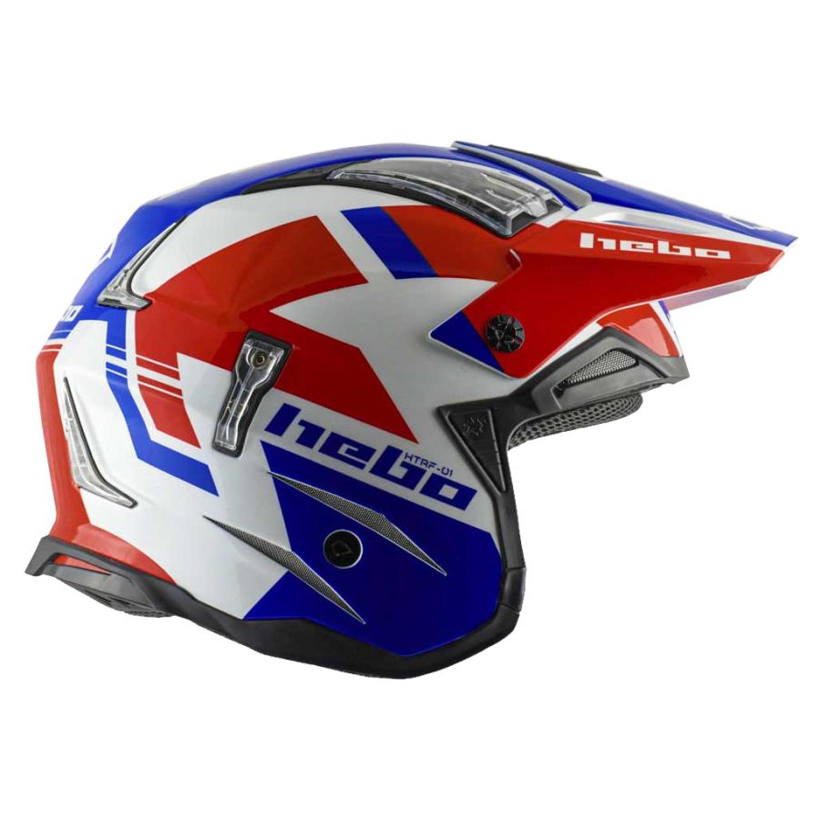 HC1028 ZONE4 BALANCE バランス レッド/ブルー HEBO エボ トライアルヘルメット MFJ公認レース専用