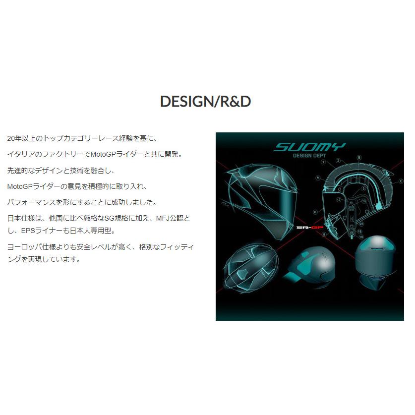 SUOMY SSG00W3 SR-GP モノ パールホワイト ヘルメット SGマーク