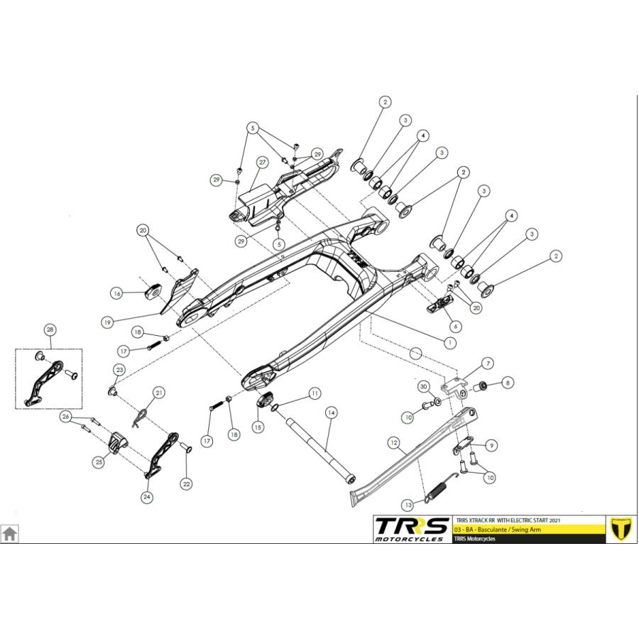 03002TR100 ブッシュ,スイングアームピボット　TRRS ラガレーシング｜ethosdesign