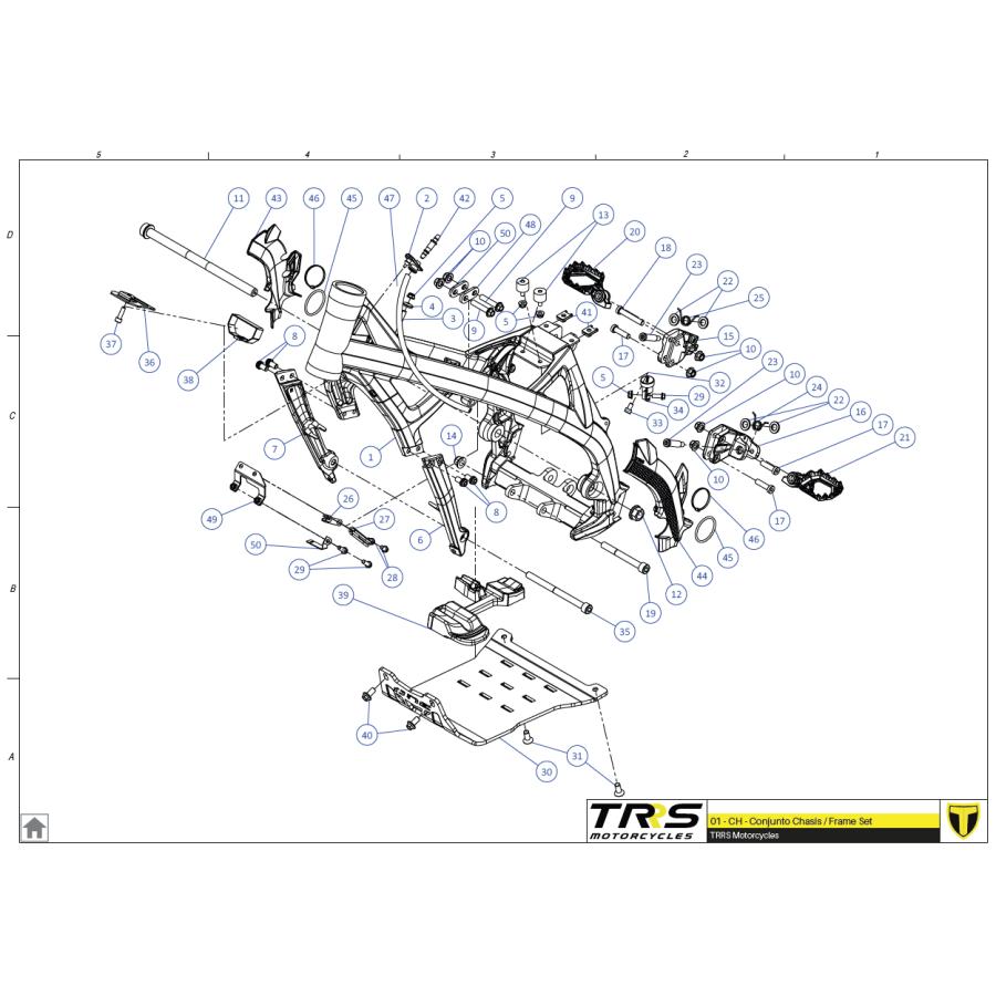 01004TR105 サブフレーム,Rフロント（2023レッド） TRRS ラガ