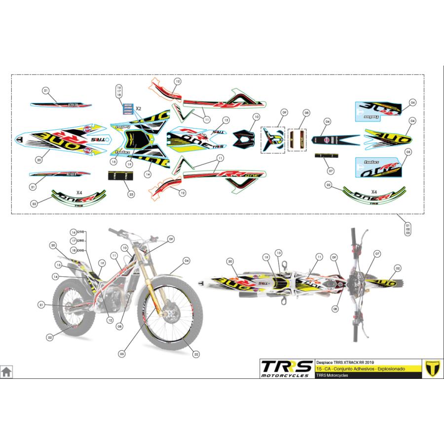 15068TR250 ステッカーキット,2019RR250 TRRS ラガレーシング : エトス