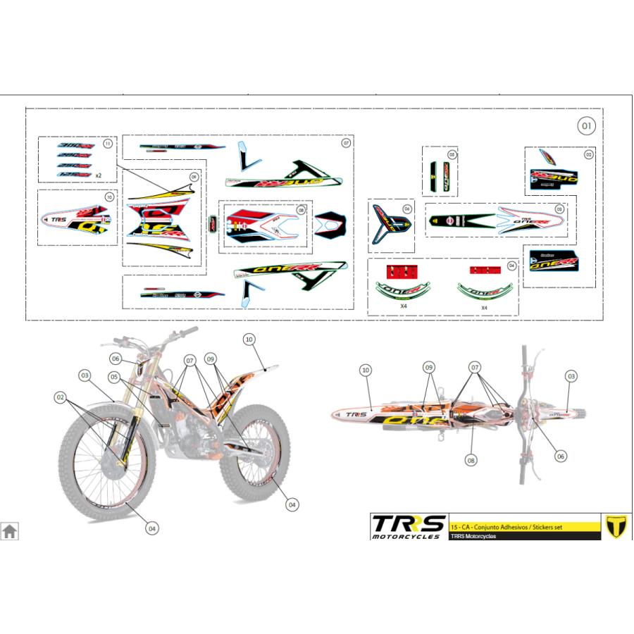 15075TR207 ステッカー,フレームセット 2021RR TRRS ラガレーシング