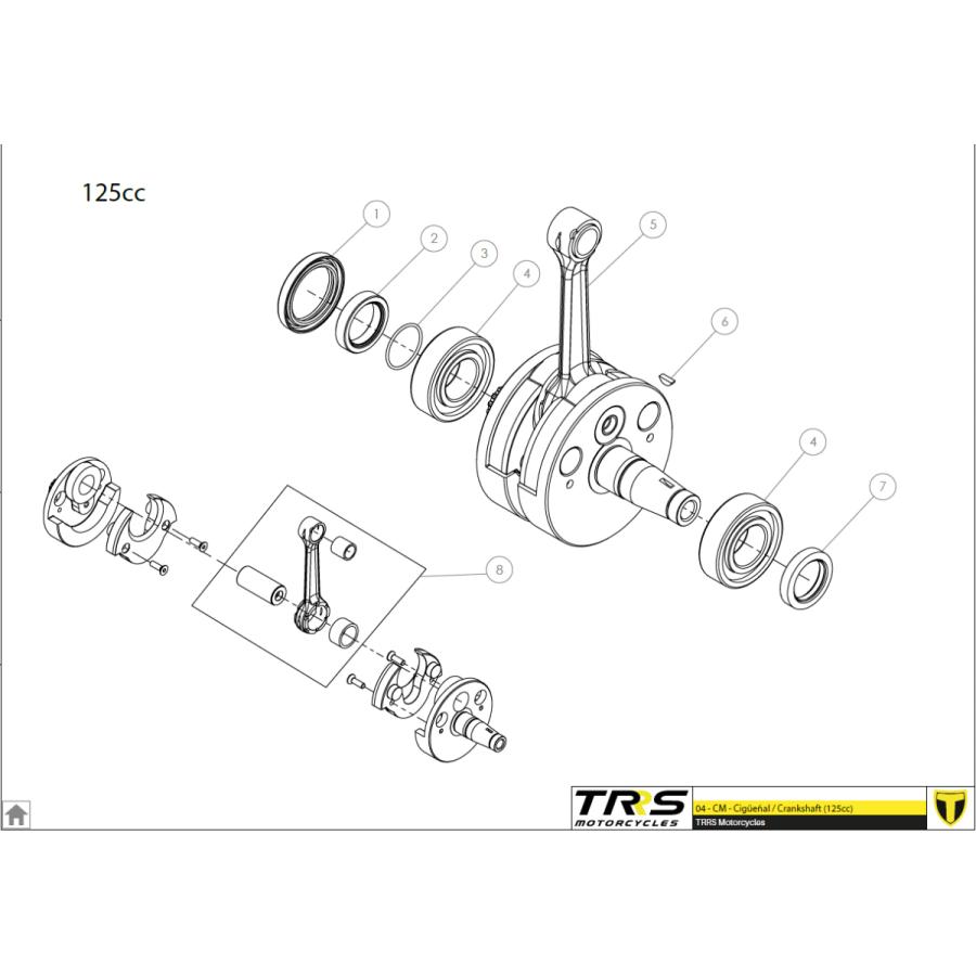 52110 ベアリング,クランクシャフト 125cc TRRS ラガレーシング