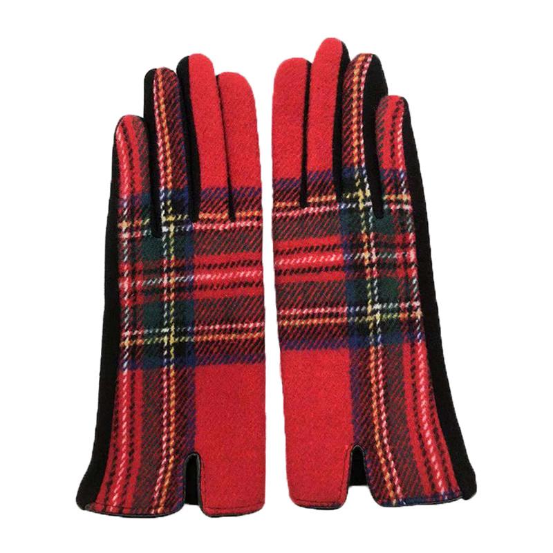 手袋 レディース 暖かい 冬 冬対応 スマホ対応 チェック チェック柄