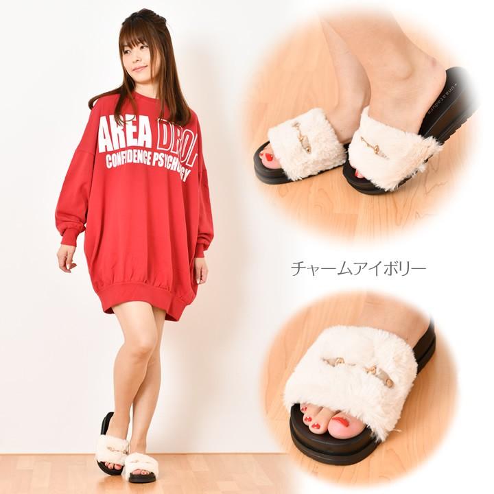 レディース サンダル ファーサンダル プードルファー チャーム付き エコファー ヒール低め レディース Lf Etiishop 通販 Yahoo ショッピング