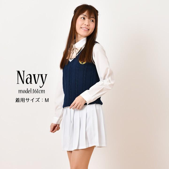 制服ベスト 女子 韓国 高生 スクールベスト 制服 ベスト 女の子 エンブレム ニットベスト ライン 紺 ネイビー ホワイト ライン入り Lt Etiishop 通販 Yahoo ショッピング