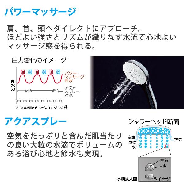 LIXIL シャワーヘッド エコアクアシャワーSPA(めっき仕様) 多機能仕様