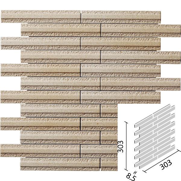 エコカラットプラス　グラナス　ライン　LIXIL　ベージュ　25×151角ネット張り　タイル(5ケース)　ECP-2515NET　GLN2　INAX