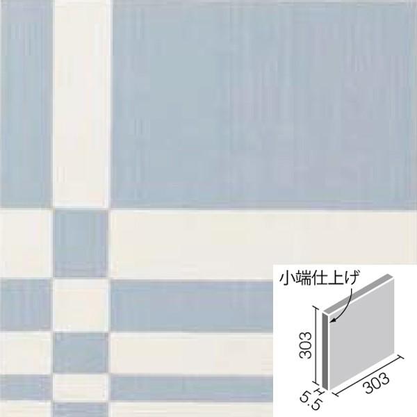 ドリス 303角(デザイン柄A)片面小端仕上げ(左) ECP-3031T/DRS2A(L) ブルー エコカラットプラス　/ LIXIL INAX タイル｜etile