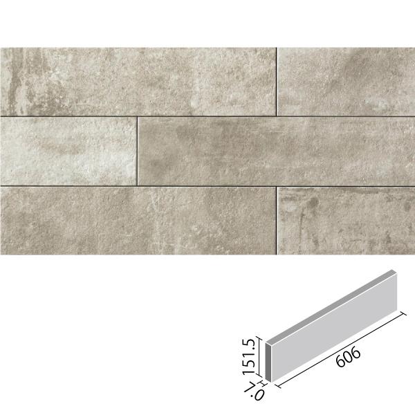 エコカラットプラス　ラフセメント　606×151角平(フラット)　RGC1　タイル(8ケース)　LIXIL　グレー　ECP-615　INAX
