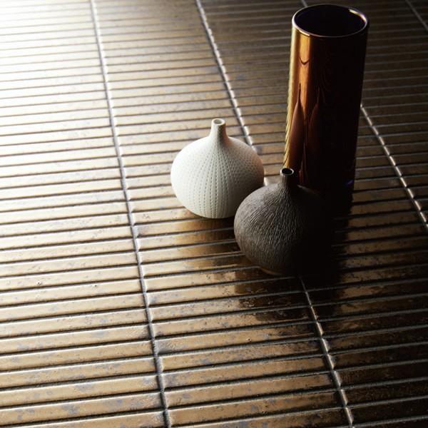 LIXIL（リクシル） インテリアモザイク 窯変ボーダー 100×15mm角