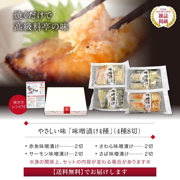 父の日 プレゼント ギフト 無添加 西京漬け 4種8切 取り寄せ ((冷凍)) 味噌漬け 魚 西京味噌 西京焼き 西京漬 西京焼  人気 50代 60代 70代｜etizentakaraya｜15