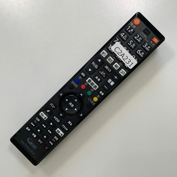 C2A231 【送料２５０円】 TV リモコン / BD-V7500R 4K STB チューナー用 technicolor 動作確認済み★即発送★ テレビ |  | 01