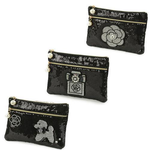 エトワール海渡 スパンコール Wファスナーポ チ 黒のみ 3柄 15xx1cm 6 466 エトワール海渡商品専門店 莚賀堂 通販 Yahoo ショッピング