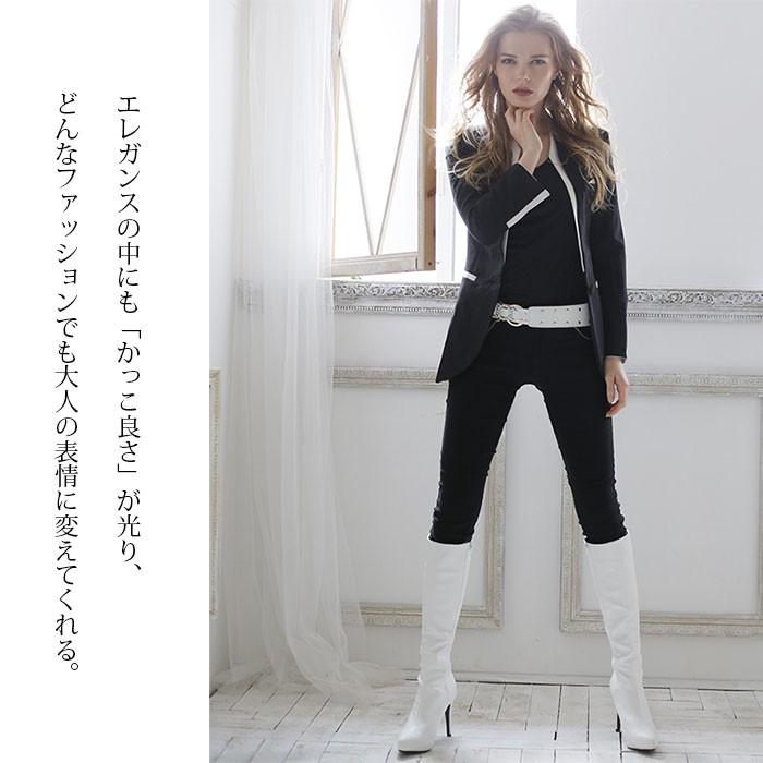 ロングブーツ レディース 白 ブーツ ストレッチ ピンヒール 厚底