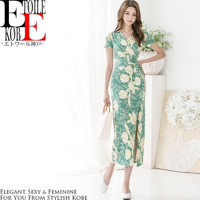 ワンピース ロング 花柄 セクシー ロングドレス 韓国 半袖 リゾート 衣装 グリーン 緑 夏 春夏 おしゃれ エトワール神戸 G07ks3 2151 エトワール神戸 通販 Yahoo ショッピング