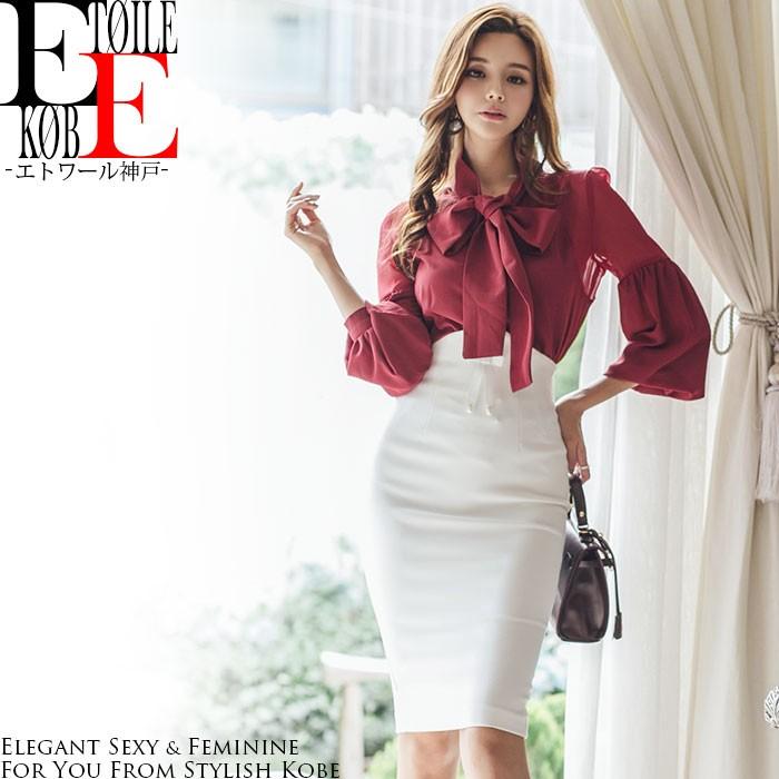 セットアップ アンサンブル レディース ブラウス 膝丈 カジュアル 長袖 スカート 白 赤 韓国 服 春 おしゃれ エトワール神戸 G08ks3 7346 エトワール神戸 通販 Yahoo ショッピング